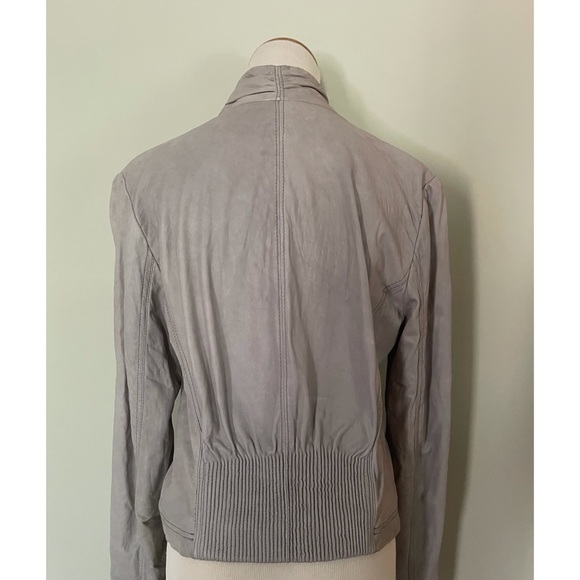 [Theory] Light Gray Leather “Lavella” Jacket Sz: 8 - Picture 2 of 10